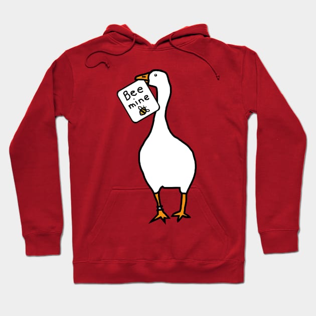 White Goose says Bee Mine this Valentines Day Hoodie by ellenhenryart